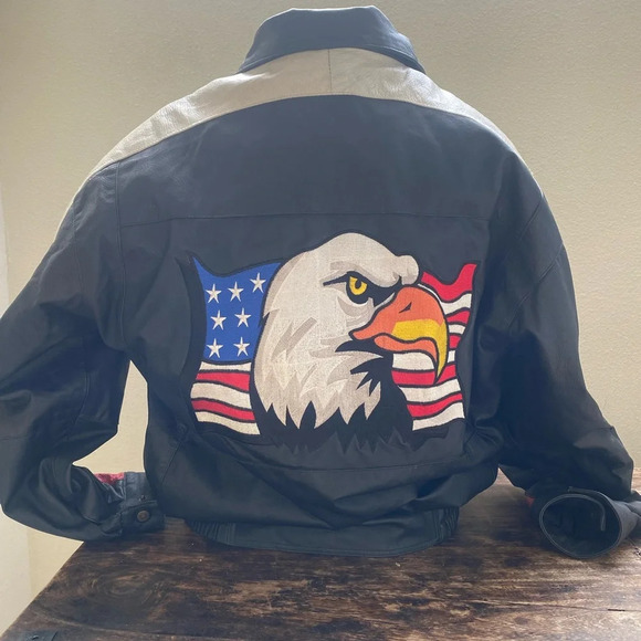 Vintage leather veteran of foreign wars bomber jacket XL - Picture 4 of 16